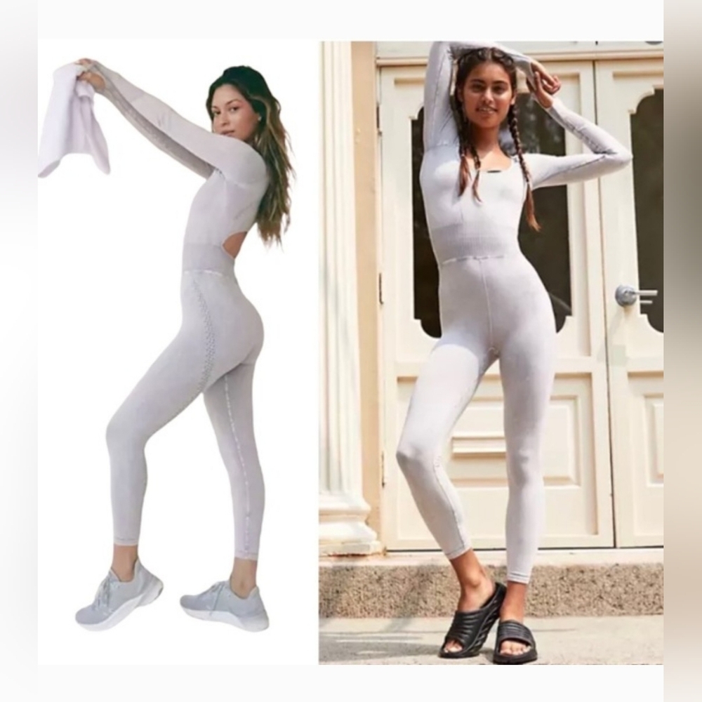NWT! Free People Yoga/Activewear Good Karma Long Sleeve Women's Jumpsuit XS/S - Picture 8 of 17